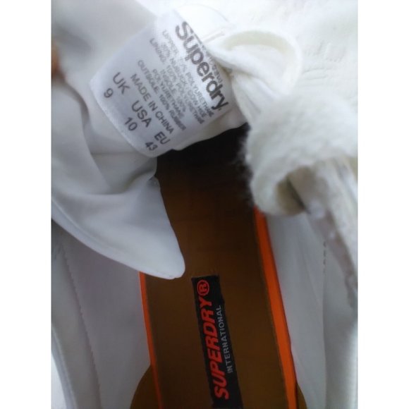 Superdry Men's Truman White Sneakers Lace Up Size US 10 UK 9 PREOWNED - Picture 4 of 16